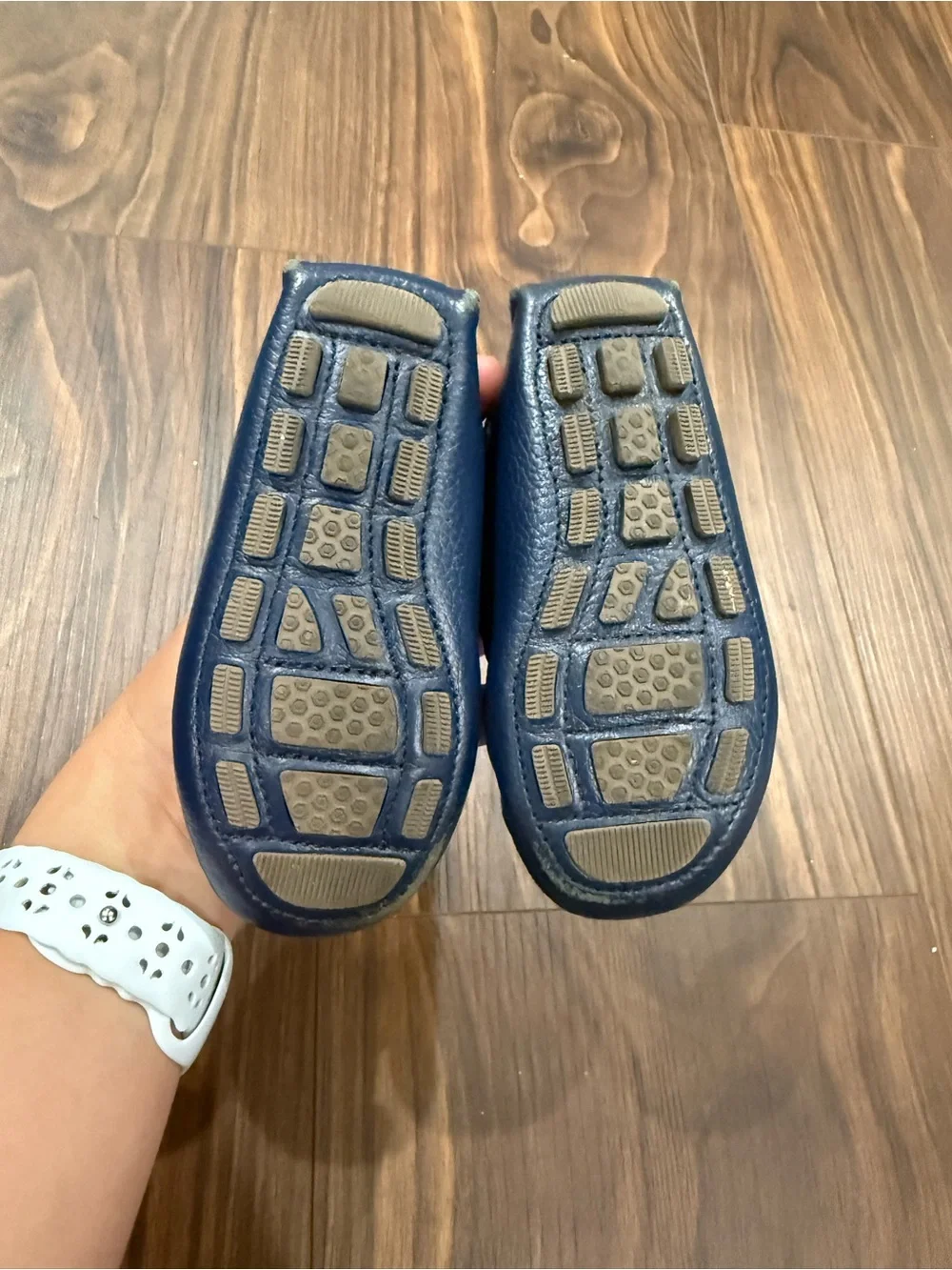 Janie and Jack Navy Leather Slip-On Loafers